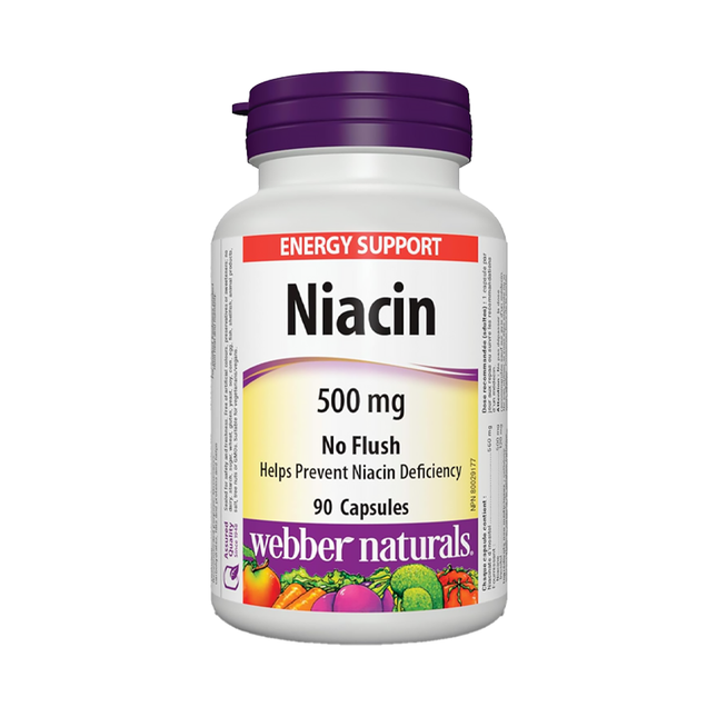 Webber Naturals - Niacin 500 mg No Flush | 90 Capsules