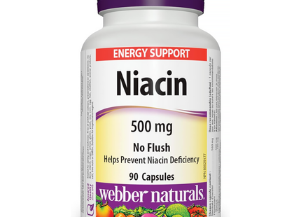 Webber Naturals - Niacin 500 mg No Flush | 90 Capsules