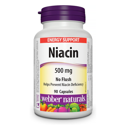 Webber Naturals - Niacine 500 mg sans rinçage | 90 Gélules