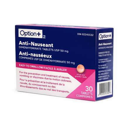 Option+ Anti-Nauseant, Easy To Swallow | 30 Tablets
