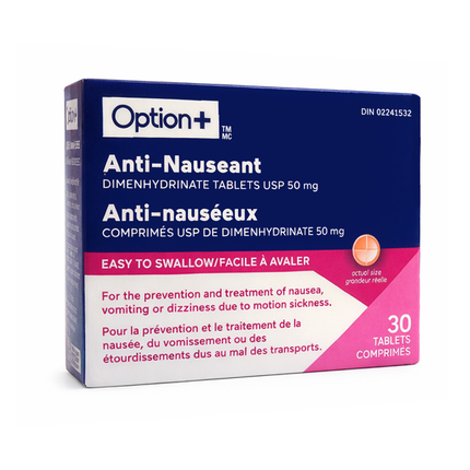 Option+ Anti-Nauseant, Easy To Swallow | 30 Tablets