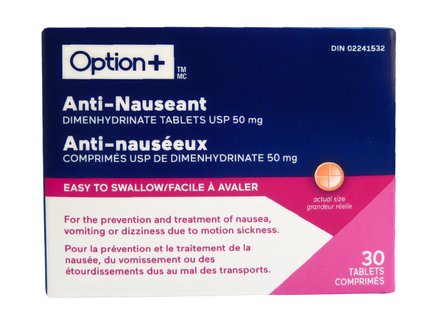 Option+ Anti-nauséeux, facile à avaler | 30 comprimés