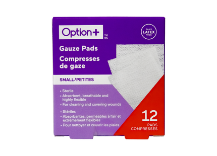 Option+ Small Gauze Pads 5 cm x 5 cm | 12 Pads