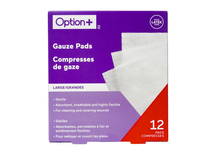 Option+ Large Gauze Pads 10 cm x 10 cm | 12 Pads