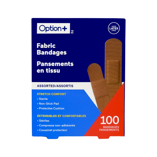 Option+ Fabric Assorted Bandages | 100 Bandages