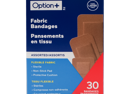 Option+ Assorted Fabric Bandages | 30 Bandages