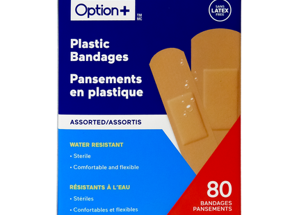 Option+ Pansements en plastique | 80 unités