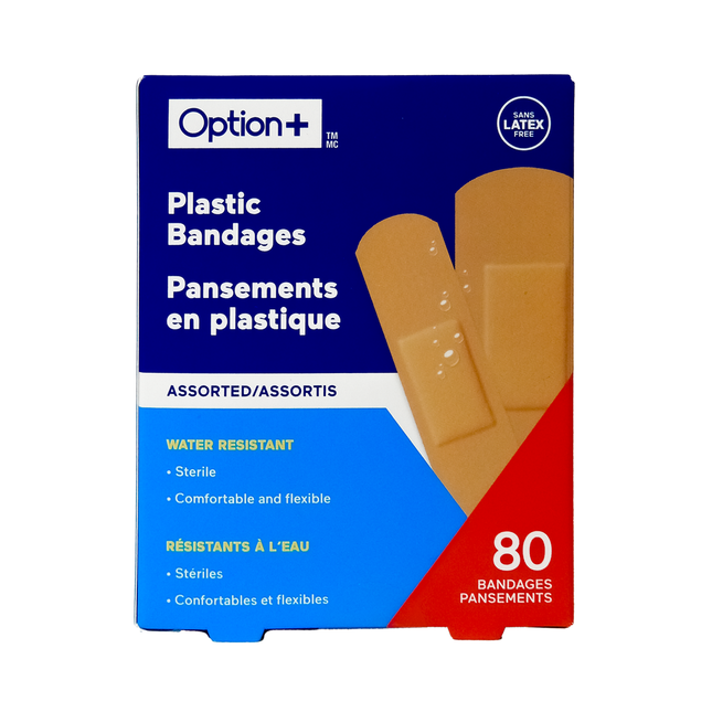 Option+ Pansements en plastique | 80 unités