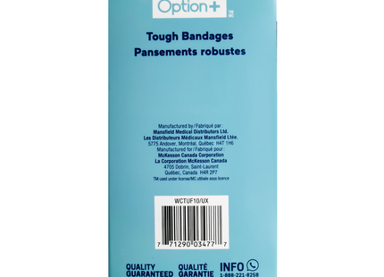 Option+ Tough Bandages Latex Free Longer Lasting | 10 Bandages