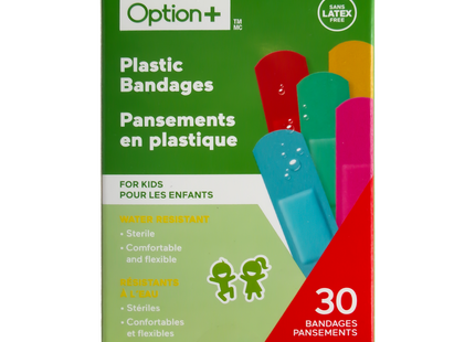 Option+ Plastic Bandages for Kids | 30 Bandages