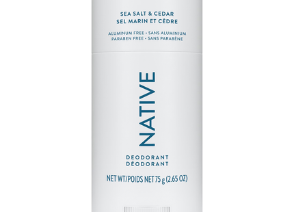 NATIVE - Aluminum Free Deodorant, Sea Salt & Cedar | 75 g
