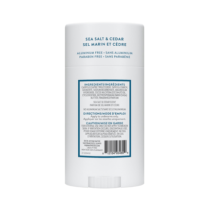 NATIVE - Déodorant sans aluminium, Sel marin & Cèdre | 75 g