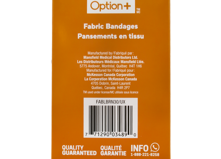 Option+ Assorted Fabric Bandages Latex Free | 30 Bandages