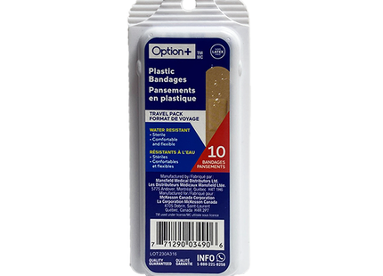 Option+ Plastic Bandages Travel Pack | 10 Bandages