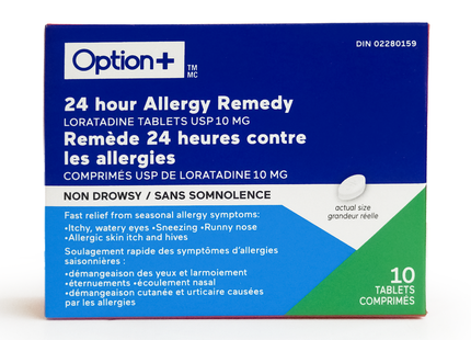 Option+ 24 hour Allergy Remedy, Non Drowsy | 10 Tablets