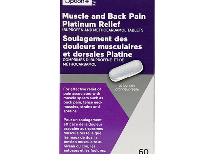 Option+ Muscle And Back Pain Platinum Relief | 60 Caplets