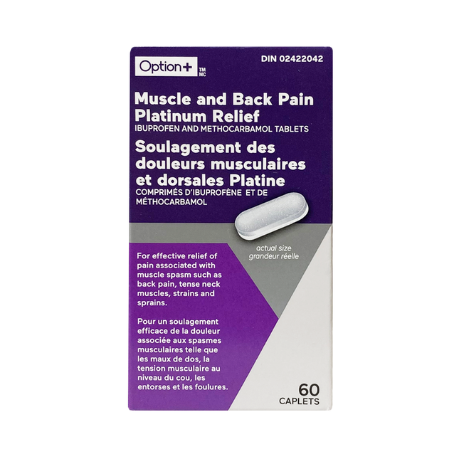 Option+ Muscle And Back Pain Platinum Relief | 60 Caplets