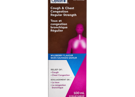 Option+ Cough & Chest Congestion Regular Strength Syrup | 100 mL