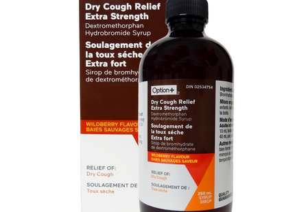 Option+ - Exrta Strength Dry Cough Relief - Wildberry Flavour | 250 mL