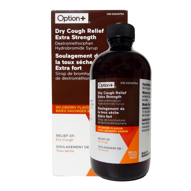 Option+ - Exrta Strength Dry Cough Relief - Wildberry Flavour | 250 mL