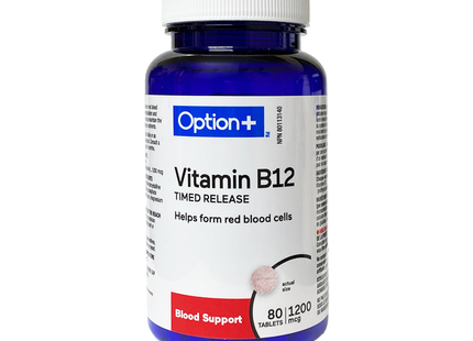 Option+ Vitamin B12 Timed Release 1200 mcg | 80 Tablets