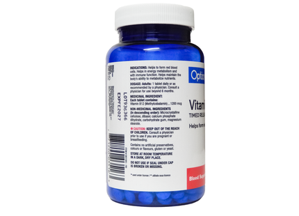 Option+ Vitamin B12 Timed Release 1200 mcg | 80 Tablets