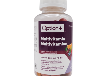Option+ Multivitamin Gummies for Women, Cherry, Berry & Orange | 120 Gummies
