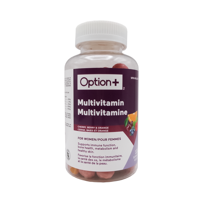 Option+ Multivitamin Gummies for Women, Cherry, Berry & Orange | 120 Gummies