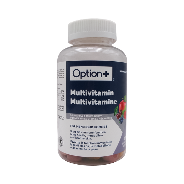 Option+ Multivitamin Gummies for Men 50+, Sour Apple & Mixed Berry | 120 Gummies
