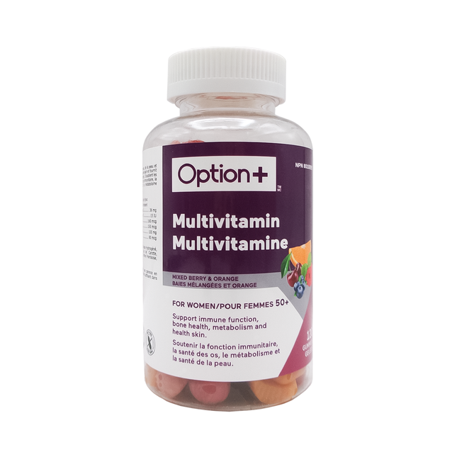 Option+ Multivitamin Gummies for Women 50+, Mixed Berry & Orange | 120 Gummies