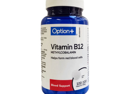 Option+ Vitamin B12, Methylcobalmain | 100 Tablets