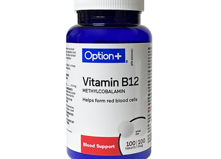 Option+ Vitamine B12, Méthylcobalmaïne | 100 comprimés