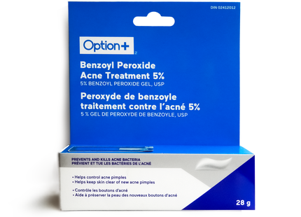 Option+ Gel de peroxyde de benzoyle à 5 % | 28 g