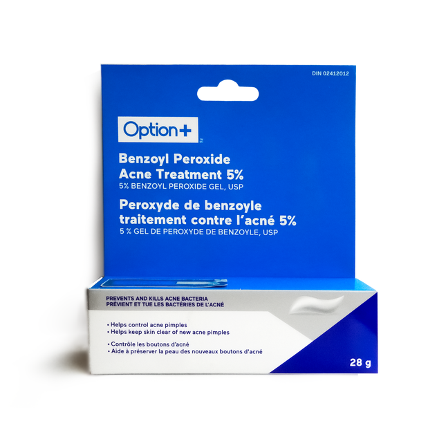 Option+ Gel de peroxyde de benzoyle à 5 % | 28 g