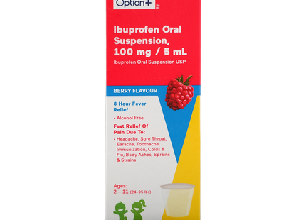 Option+ Kids 2-11 Ibuprofen Oral Suspension 100 mg per 5 mL | 120 mL