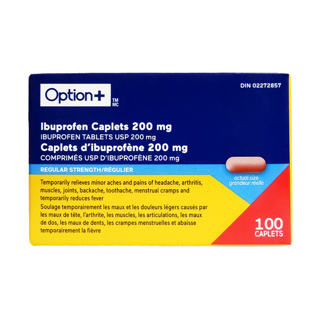 Option+ Ibuprofen Caplets 200 mg | 100 Caplets