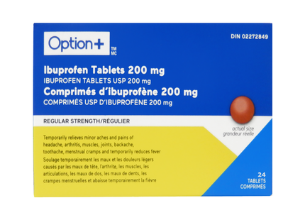 Option+ Ibuprofen 200 mg Regular Strength | 24 Tablets