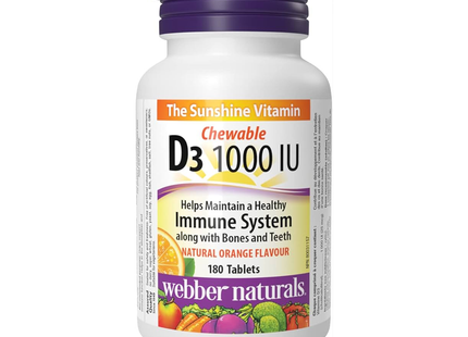 Webber Naturals - D3 1000 IU Chewable | 180 Chewable Tablets