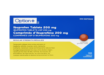 Option+ Ibuprofène 200 mg force régulière | 120 comprimés