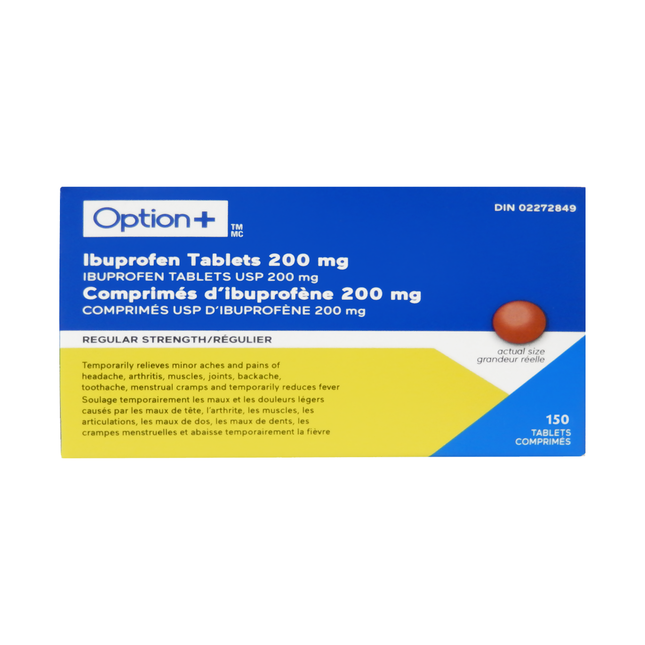 Option+ Ibuprofène 200 mg à dose régulière | 150 comprimés