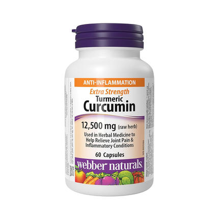 Webber Naturals - Curcuma extra fort 12 500 mg (herbe crue) | 60 capsules