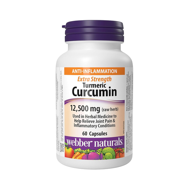 Webber Naturals - Curcuma extra fort 12 500 mg (herbe crue) | 60 capsules