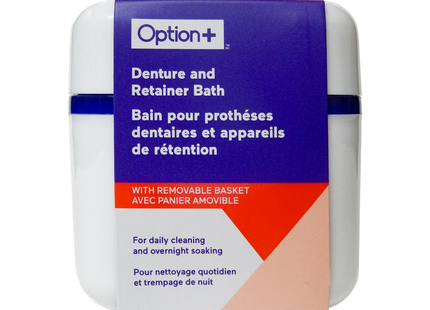 Option+ - Bain pour prothèses dentaires et dispositifs de rétention avec panier amovible