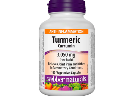 Webber Naturals - Turmeric Curcumin (Raw Herb) 3050 mg | 120 Vegetarian Capsules