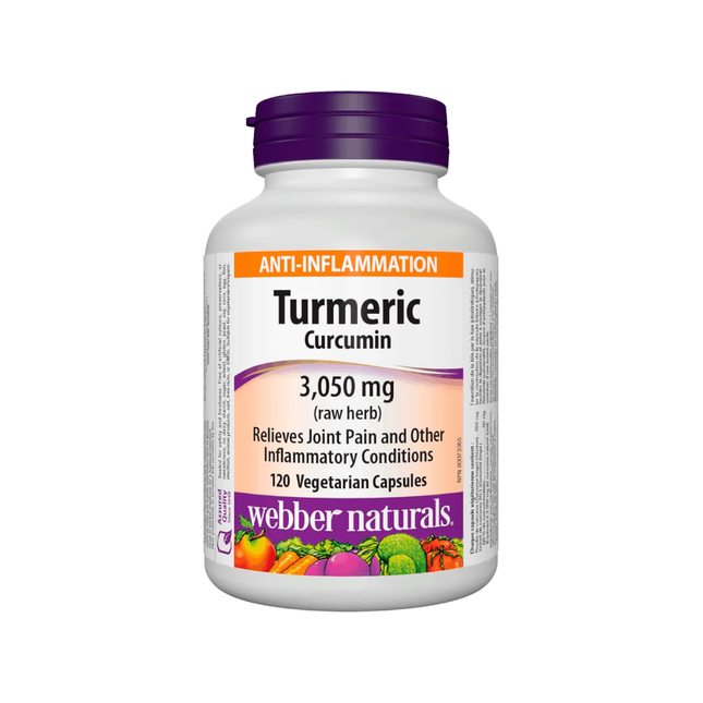 Webber Naturals - Curcumine de curcuma (herbe crue) 3050 mg | 120 Gélules Végétariennes