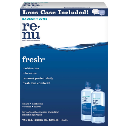 Bausch + Lomb - Solution de contact multi-usages Re-Nu Fresh | 710 ml
