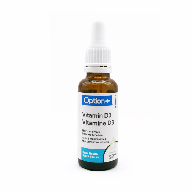 Option+ Vitamin D3 Liquid 1000IU | 25 mL