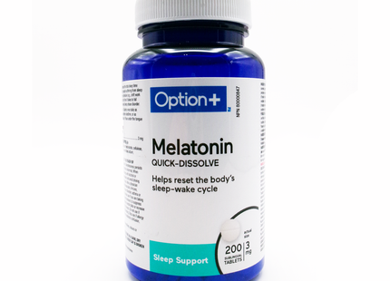 Option+ Quick Dissolve Melatonin | 3mg X 200 Sublingual Tablets