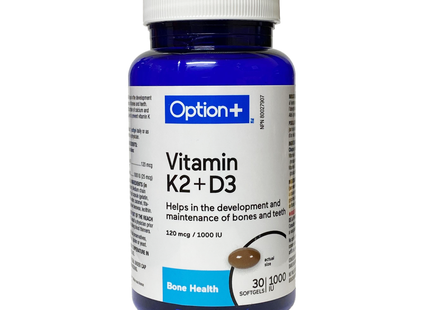 Option+ K2+D3 1000 IU | 30 Softgels