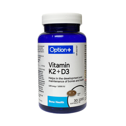 Option+ K2+D3 1000 IU | 30 Softgels